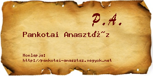 Pankotai Anasztáz névjegykártya